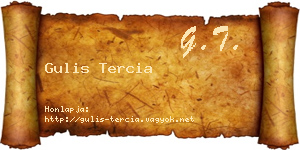 Gulis Tercia névjegykártya